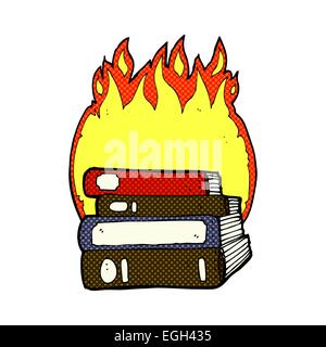 burning books cartoon Stock Vector