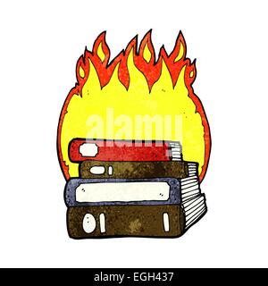 burning books cartoon Stock Vector