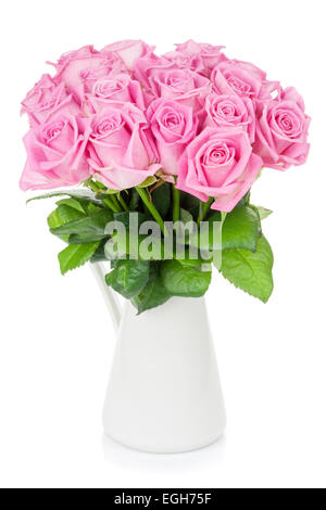Pink roses bouquet isolated on white background Stock Photo - Alamy