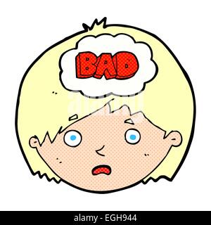 cartoon man having bad thoughts Stock Vector