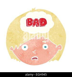 cartoon man having bad thoughts Stock Vector