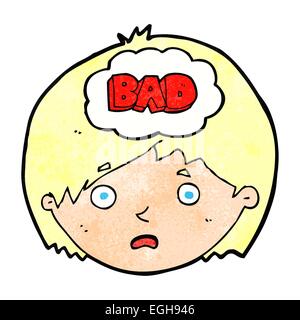 cartoon man having bad thoughts Stock Vector