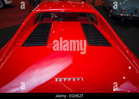 The engine compartment of a sports car Ferrari 308 GTB. Rear view Stock Photo