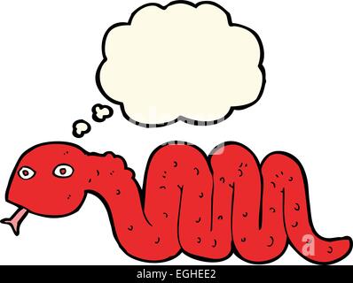 funny cartoon snake with thought bubble Stock Vector