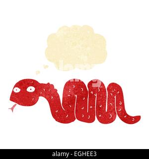 funny cartoon snake with thought bubble Stock Vector