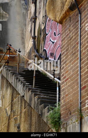 A stairway to nowhere in Sydney, New South Wales, Australia. It made me thing of 'Platform 9 3/4 in the Harry Potter series. Stock Photo