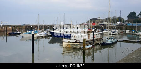 Boats in Watchet Harbour Stock Photo