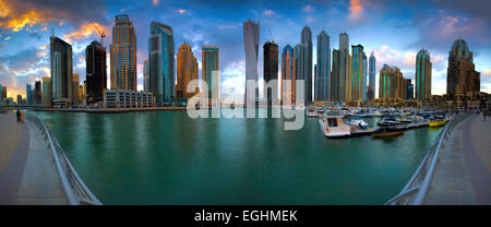 Dubai Marina Panorama Stock Photo