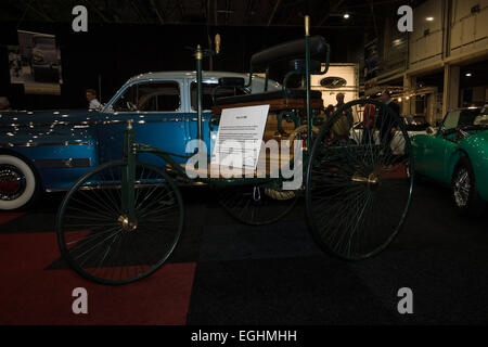 The first car Benz Patent-Motorwagen (motorcar), built in 1886 Stock Photo