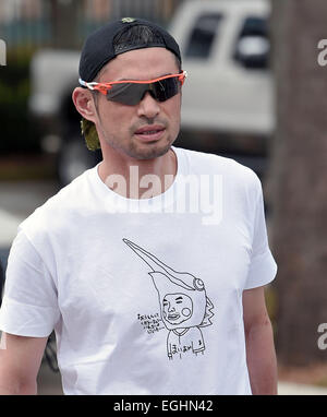 Jupiter, Florida, USA. 23rd Feb, 2015. Ichiro Suzuki (Marlins) MLB : Miami Marlins outfielder Ichiro Suzuki (51) arrives at the stadium prior to practice in Jupiter, Florida, United States . © AFLO/Alamy Live News Stock Photo