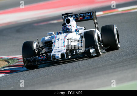 Valtteri Bottas (FIN), Williams Martini Racing FW37, Formula 1 testing sessions, Circuit de Catalunya. Stock Photo