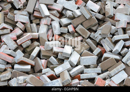 A heap of calcium silicate bricks on a construction site Stock Photo