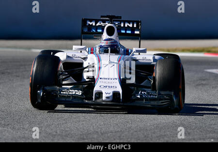 Valtteri Bottas (FIN), Williams Martini Racing FW37, Formula 1 testing sessions, Circuit de Catalunya. Stock Photo