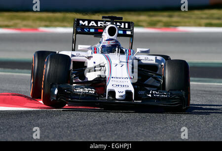 Valtteri Bottas (FIN), Williams Martini Racing FW37, Formula 1 testing sessions, Circuit de Catalunya. Stock Photo