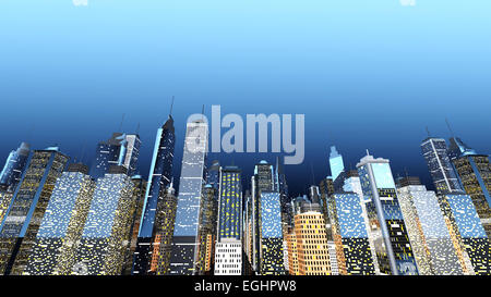 Generic urban architecture and skyscrapers forming a huge city. 3D rendered Illustration. Stock Photo