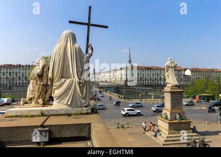 Italy, Piedmont, Turin, Gran Madre di Dio, piazza Vittorio Veneto Stock Photo