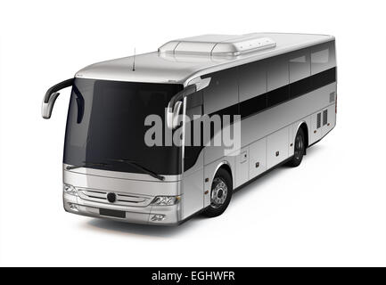 isolated european bus on white background Stock Photo