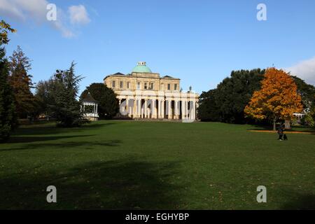 Pittville Pump Rooms, Cheltenham, a Regency spa town in Gloucestershire. The pump rooms were the source of the spa water Stock Photo
