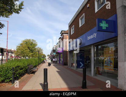 Shopping on the Stratford Road in Shirley, Solihull, West Midlands Stock Photo