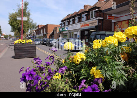 Shopping on the Stratford Road in Shirley, Solihull, West Midlands Stock Photo