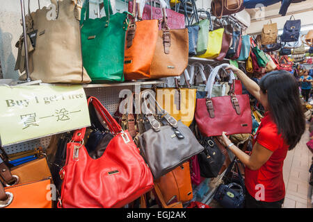 China, Hong Kong, Stanley Market, Shop Display of Fake Purses and Handbags  Stock Photo - Alamy