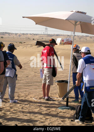 Dubai. 26th Feb, 2015. Under the patronage of His Highness Sheikh Hamdan bin Mohammed bin Rashid Al Maktoum, Crown Prince of Dubai and Chairman of Dubai Sports Council, held the second revised edition of the Nad Al Sheba Desert Shooting Competition Dubai 2015 with participation of 1000 shooters from all over the world from the period 22nd of February till 28th of February 2015.  Nad Al Sheba Desert Shooting in its first year became one of the most anticipated shooting sport tournaments in the world. Credit:  Studio9/Alamy Live News Stock Photo