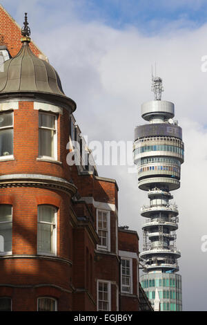 BT Tower located in Fitzrovia, London, owned by BT Group, Central London, England, UK Stock Photo