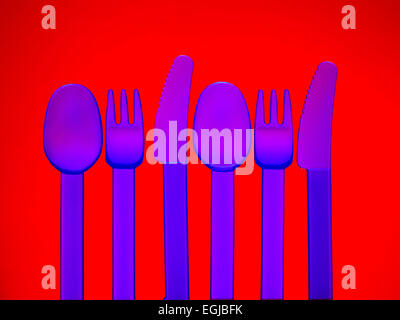 plastic cutlery Stock Photo