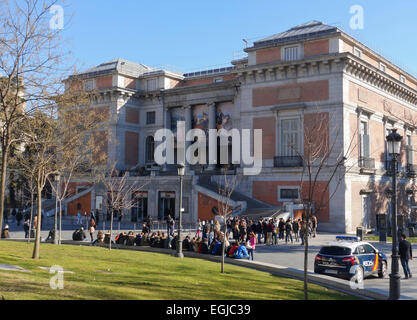 The Goya Gate in the north facade of the Prado museum.Ticket sale, entrance tickets  Madrid, Spain. Stock Photo