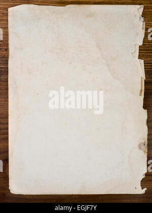 old papers on a wooden table Stock Photo