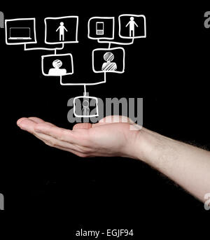 Hand holding social network Stock Photo