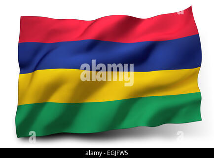 Flag of Mauritius waving in the wind. illustration background flag ...