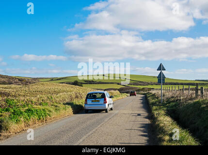 a country lane near godrevy in cornwall, uk Stock Photo