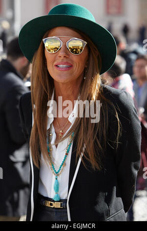 MILAN, ITALY - FEBRUARY 25: Anna dello Russo Milan Fashion Week Day 1, Fall/Winter 2015/2016 people street style and celebrities Stock Photo