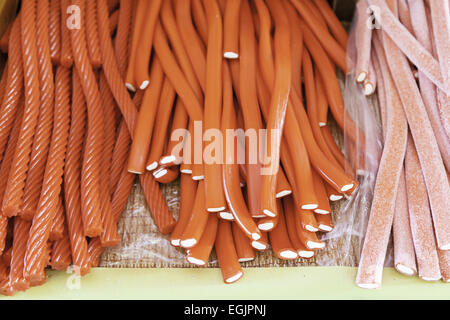 Gummy candy in the market, artisan detail gummy in a typical Spanish market, fresh food, sugar Stock Photo