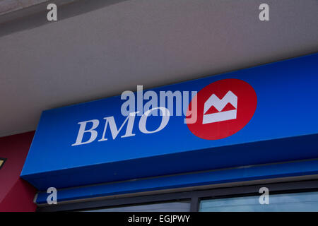 BMO sign and logo. One of the major banks in Canada Stock Photo