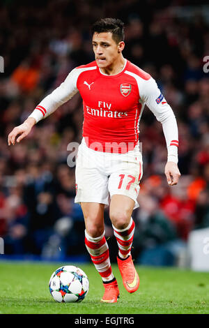 London, UK. 25th Feb, 2015. Alexis Sanchez (Arsenal), FEBRUARY 25, 2015 - Football/Soccer : Alexis Sanchez of Arsenal during the UEFA Champions League Round of 16 first leg match between Arsenal and Monaco at London, UK. Credit:  AFLO/Alamy Live News Stock Photo