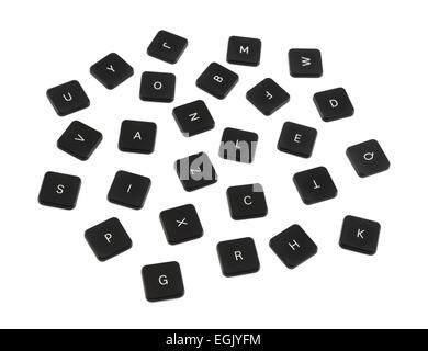Black keyboard button composition isolated Stock Photo