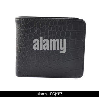 Black leather wallet isolated Stock Photo
