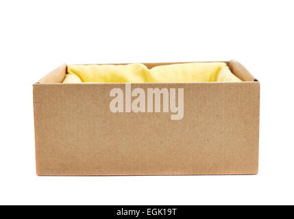 Opened cardboard box isolated Stock Photo