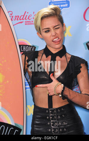 LOS ANGELES, CA - AUGUST 11, 2013: Miley Cyrus at the 2013 Teen Choice Awards at the Gibson Amphitheatre, Universal City, Hollywood. Stock Photo