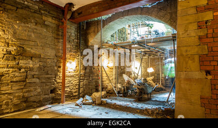 Sunbridge Wells, subterranean tunnel system,  Millergate, Bradford, West Yorkshire, UK. An underground development Stock Photo