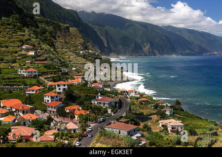 The north coast of Madeira, in Ponta Delgada, Madeira, Portugal Stock ...