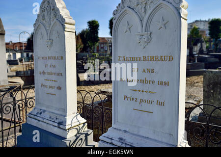 Charleville-Mézières (north-eastern France): poet Arthur Rimbaud's grave Stock Photo