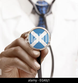 Stethoscope with national flag conceptual series - Scotland Stock Photo