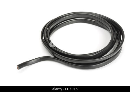 Roll of lighting cable isolated on white Stock Photo