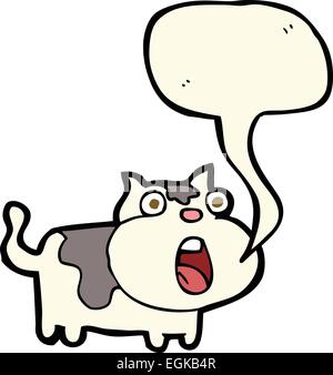 cartoon shocked cat with speech bubble Stock Vector Image & Art - Alamy