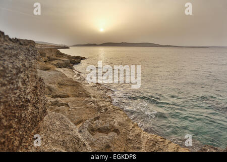 HDR photo of a Sunset in Bugibba in Malta, Europe. Stock Photo