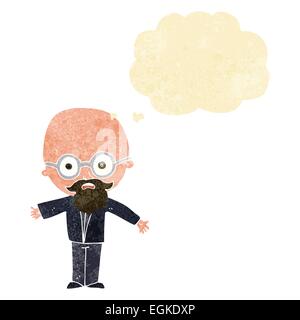 cartoon genius scientist with thought bubble Stock Vector