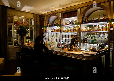 Bar scene in boutique hotel Norman in Nahmani street Tel Aviv Israel Stock Photo